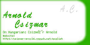 arnold csizmar business card